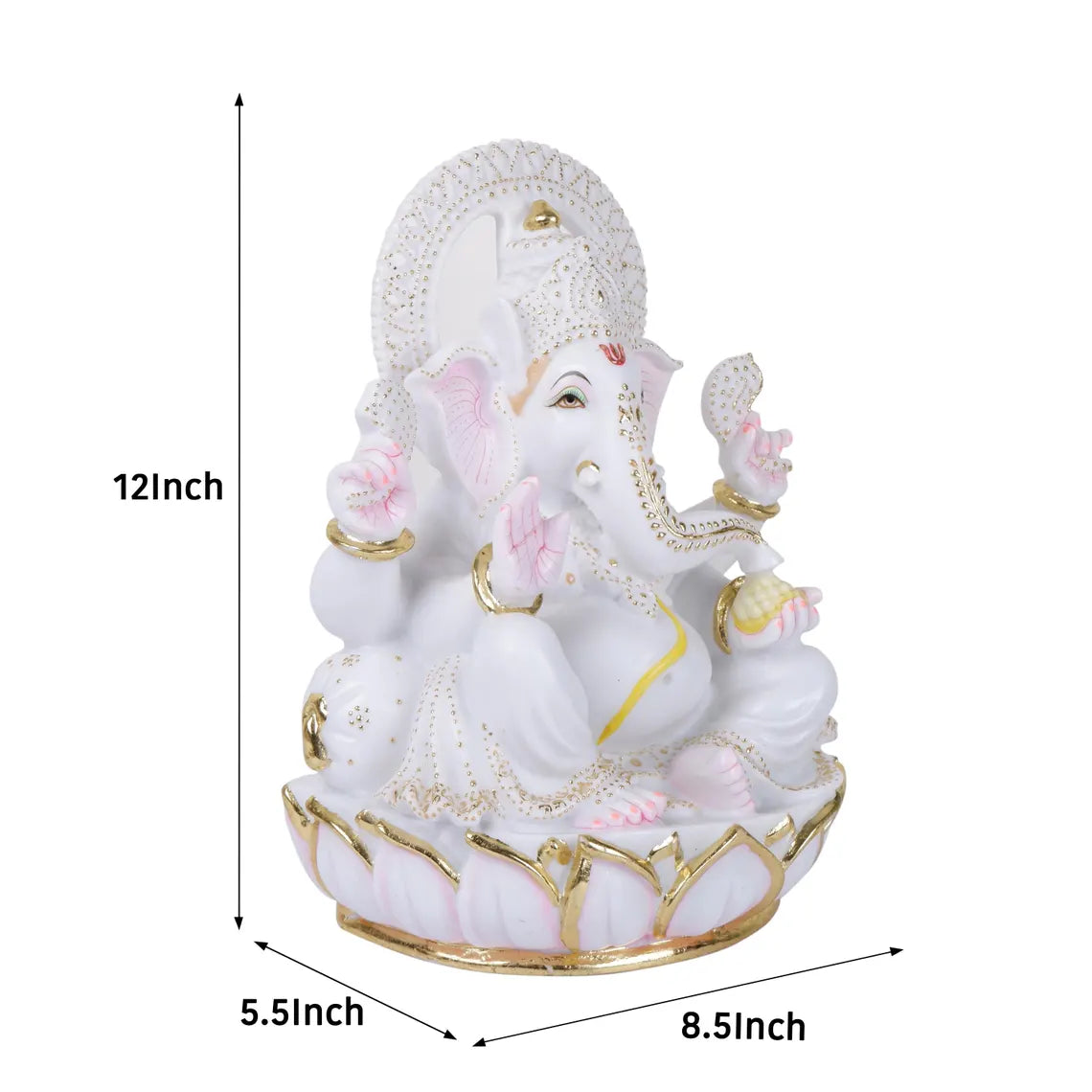 Pure Makrana Cultured Marble Ganesha 12 Inch 6