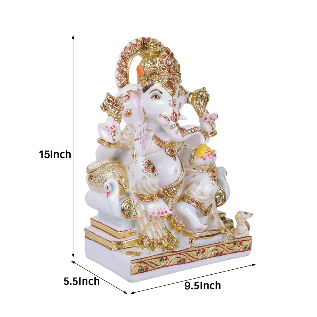 Pure Makrana Cultured Marble Ganesha 15 Inch 1