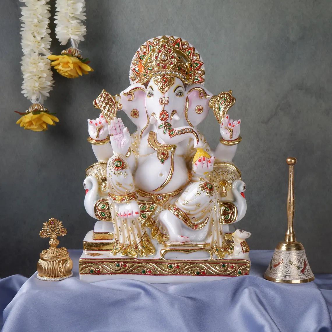 Pure Makrana Cultured Marble Ganesha 15 Inch 1