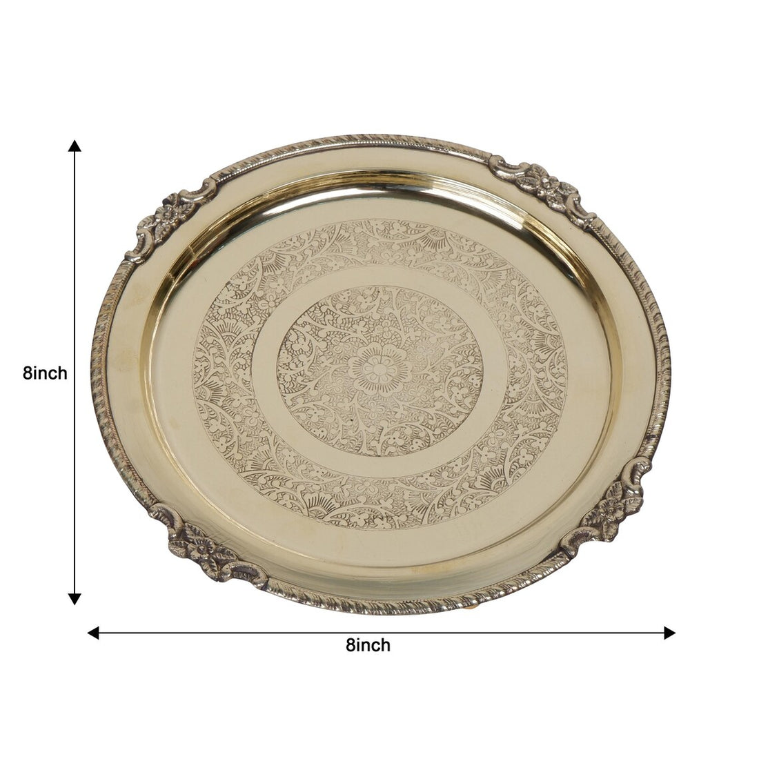 Brass Pooja Thali 12 and 8 Inch Arti Puja Plate 1