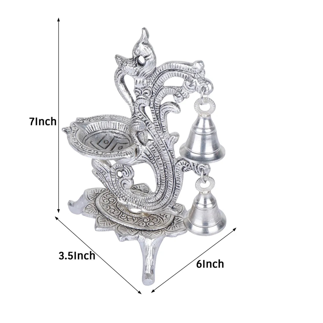 German Silver Oil Lamp 7 Inch 1
