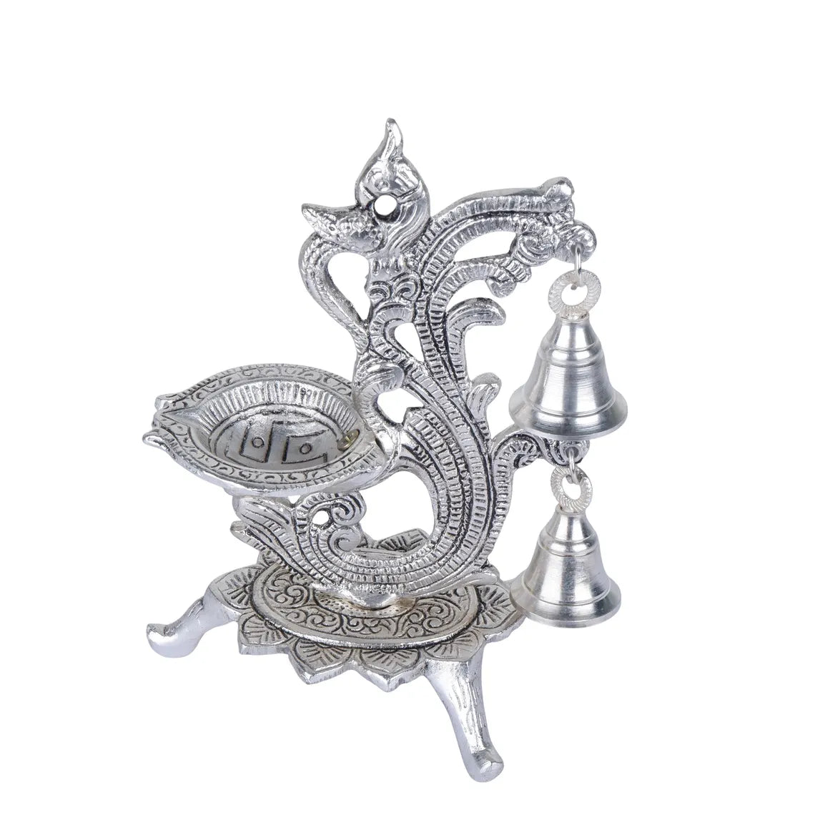 German Silver Oil Lamp 7 Inch 6