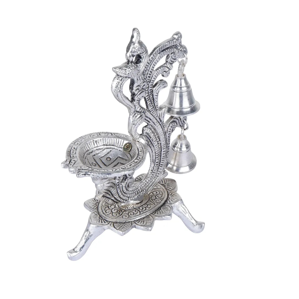 German Silver Oil Lamp 7 Inch 4