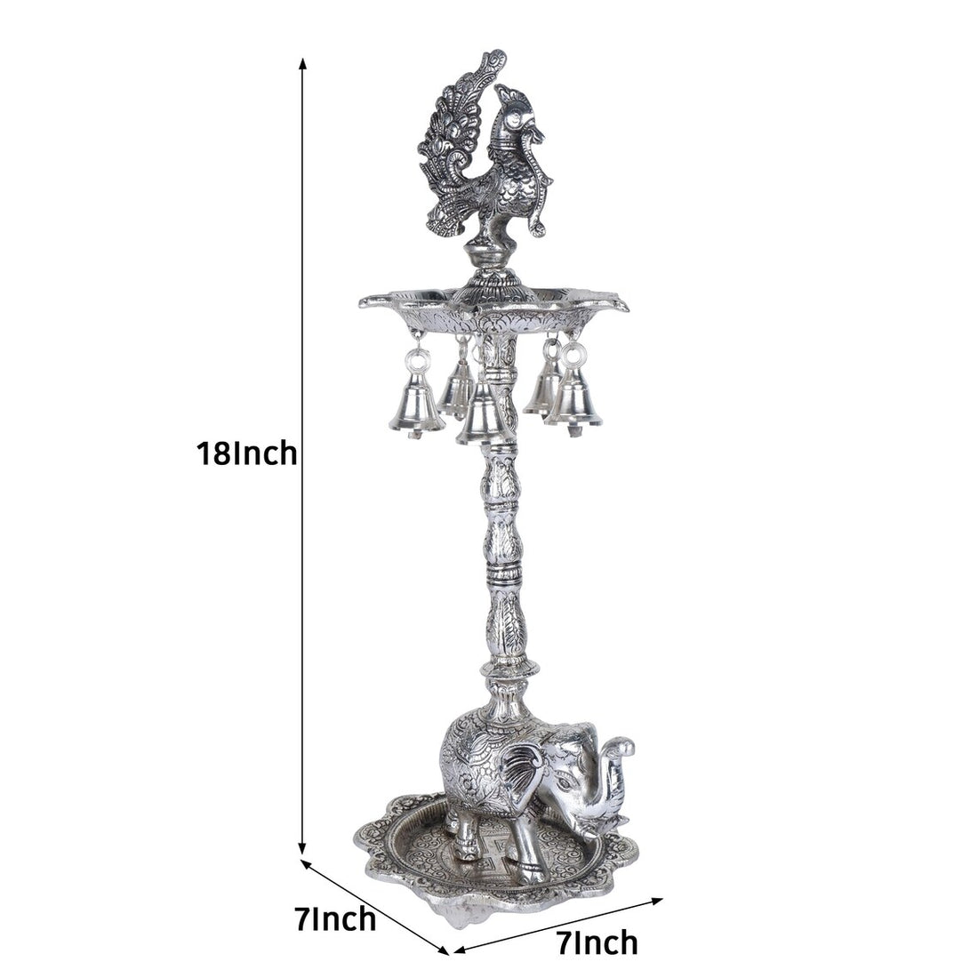German Silver Oil Lamp 18 Inch 1