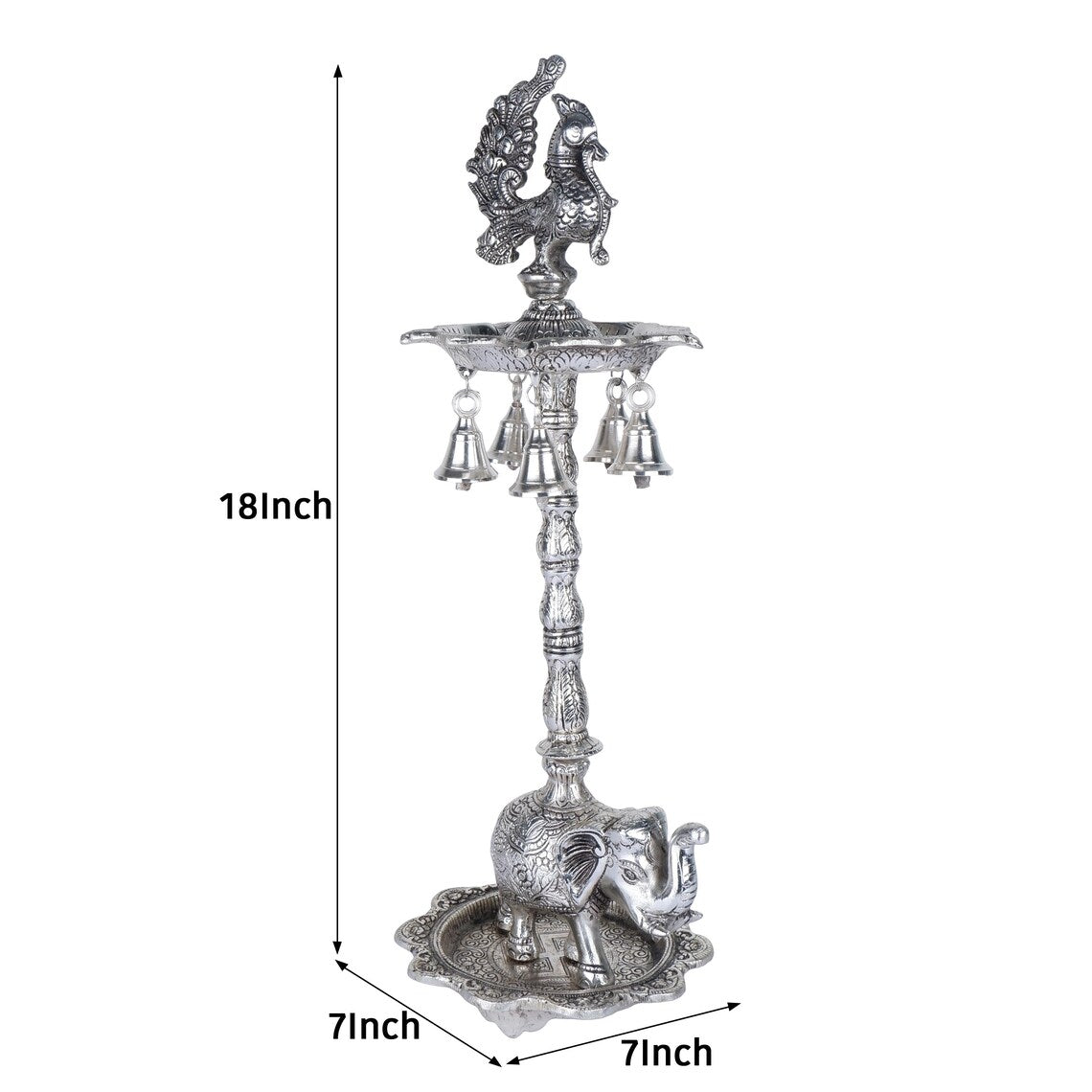 German Silver Oil Lamp 18 Inch 2