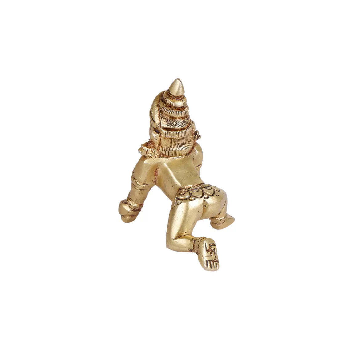 Brass Bal Krishna Laddu Gopal Statue 3 Inch 5