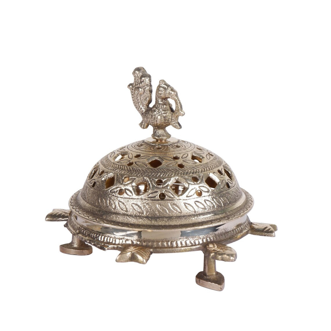 Brass Peacock Incense Burner Dhoop Holder 6