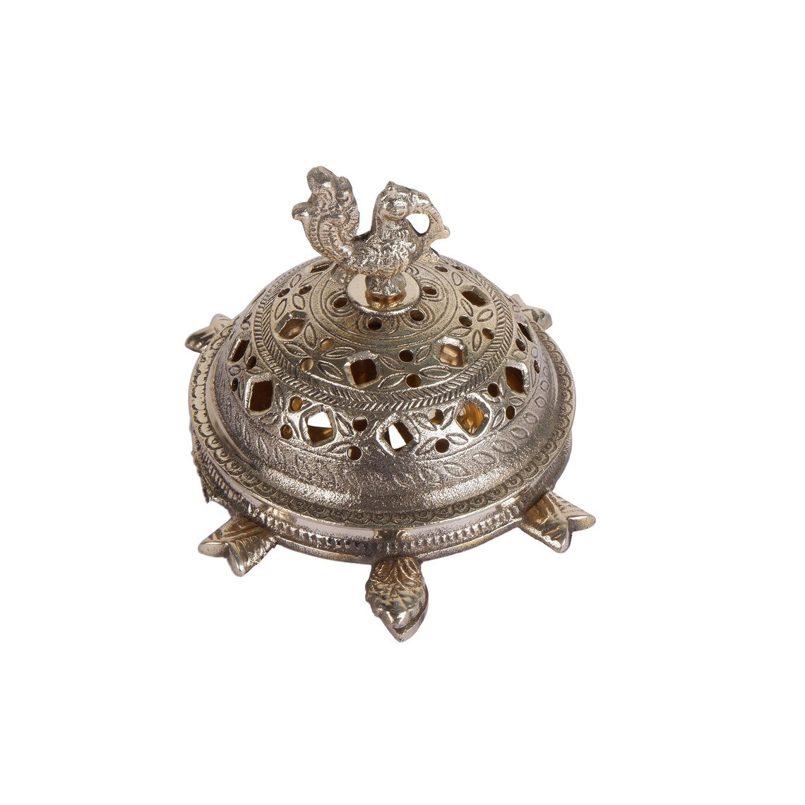 Brass Peacock Incense Burner Dhoop Holder 5