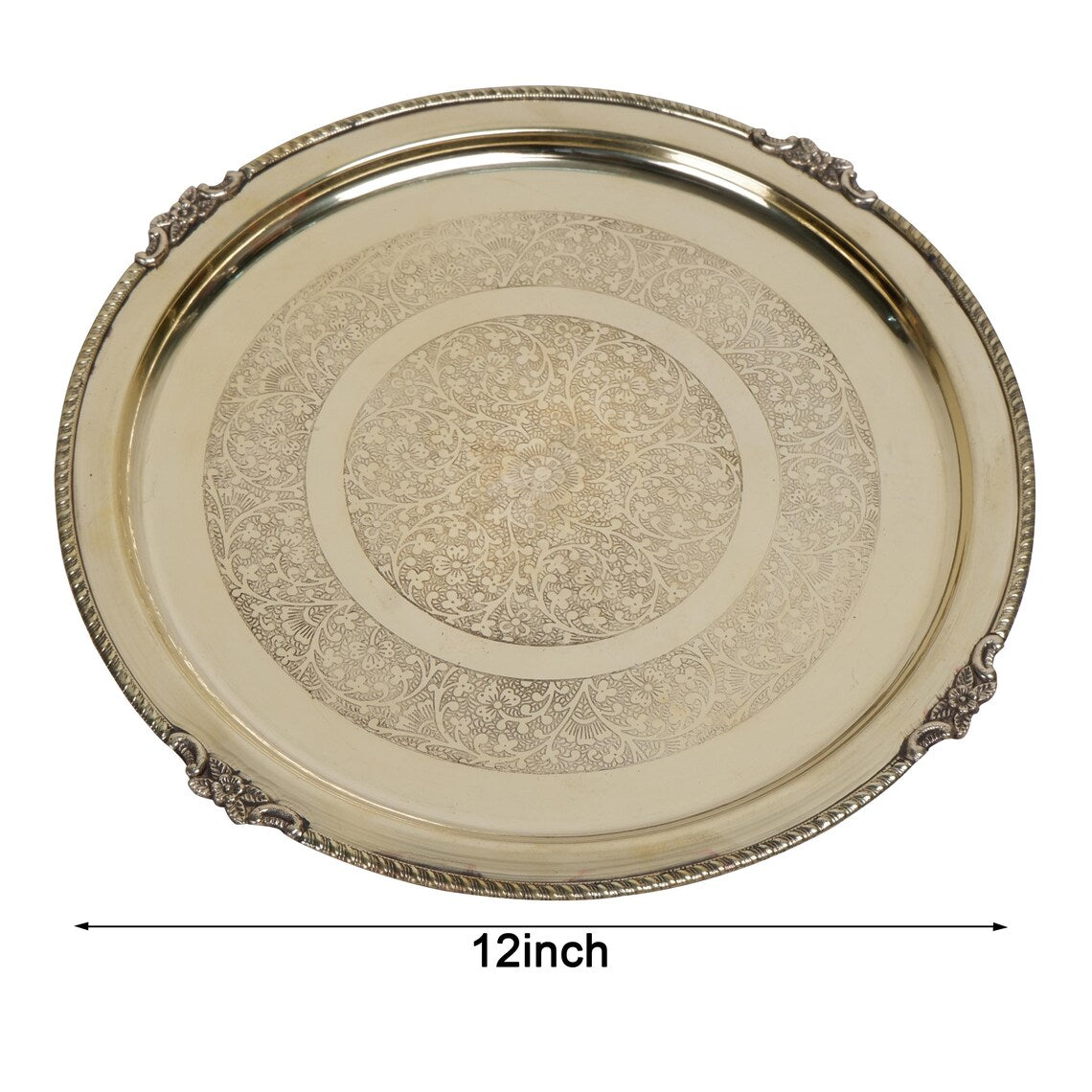 Brass Pooja Thali 12 and 8 Inch Arti Puja Plate 5