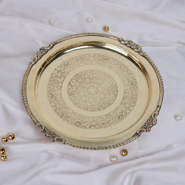 Brass Pooja Thali 12 and 8 Inch Arti Puja Plate 1