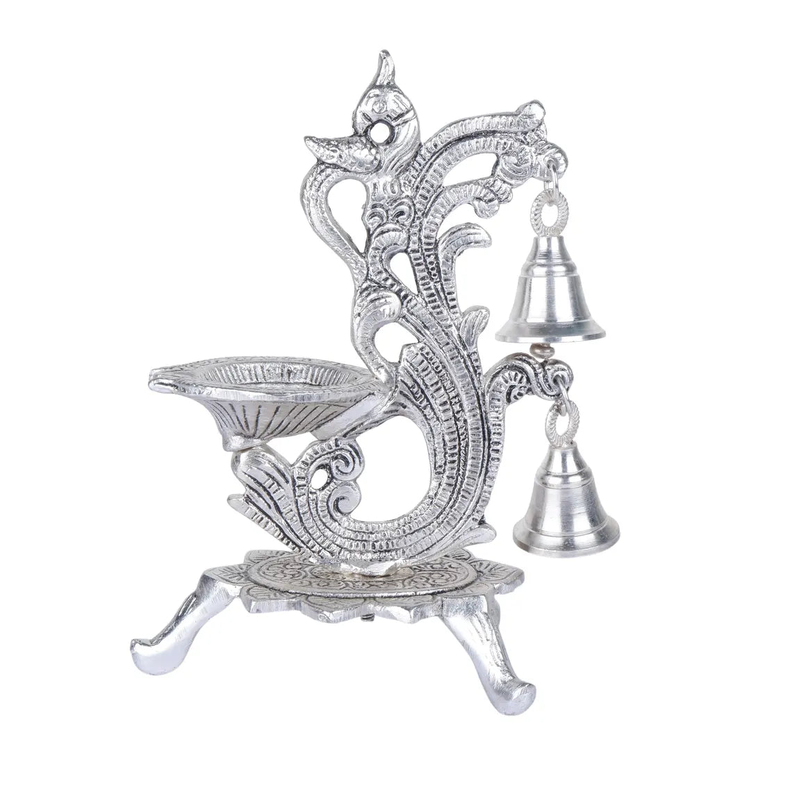 German Silver Oil Lamp 7 Inch 3