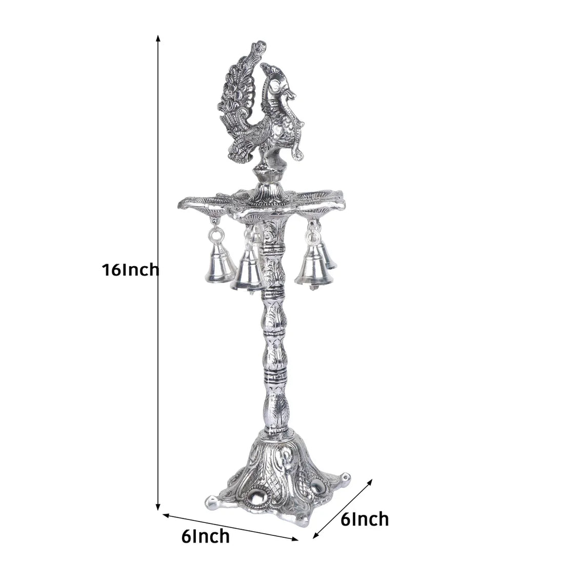German Silver Oil Lamp 16 Inch 1