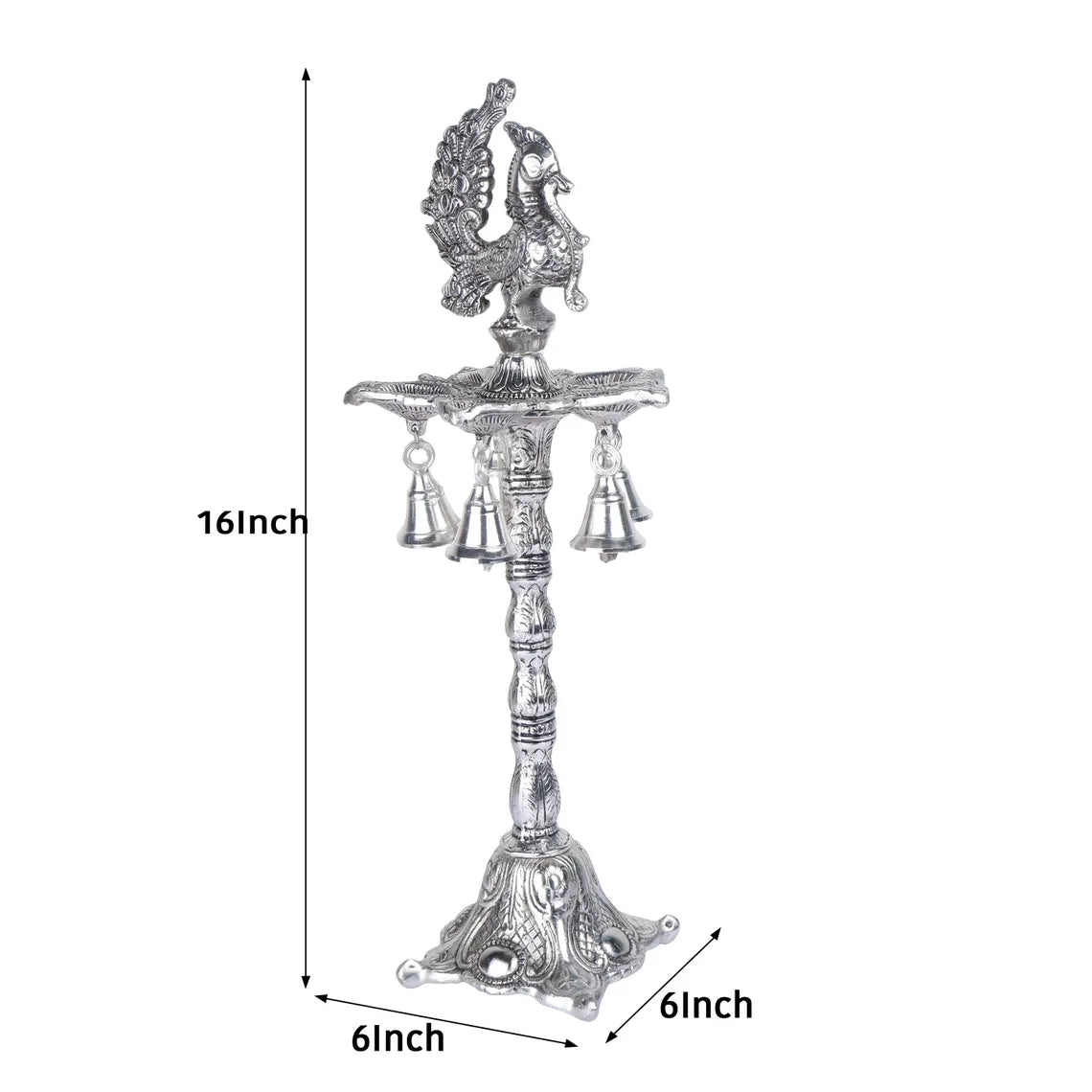 German Silver Oil Lamp 16 Inch 2