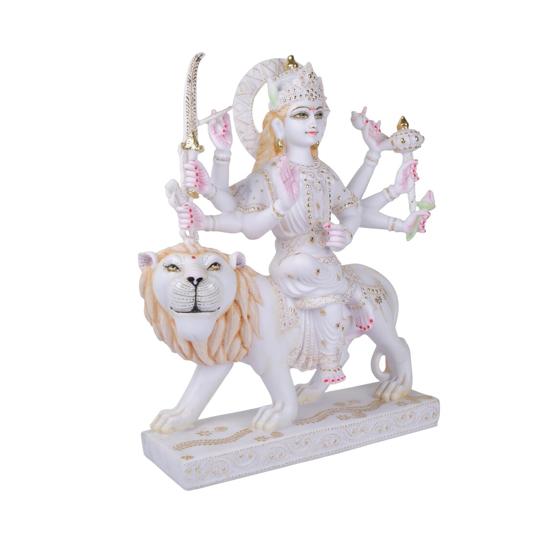 Pure Makrana Cultured Marble Durga Statue 6