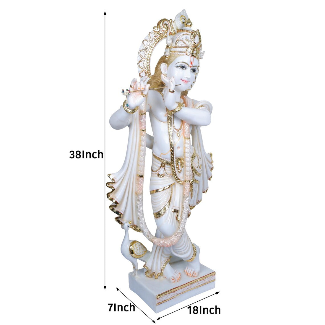 Pure Makrana Cultured Marble Radha Krishna Statue 38 Inch 1