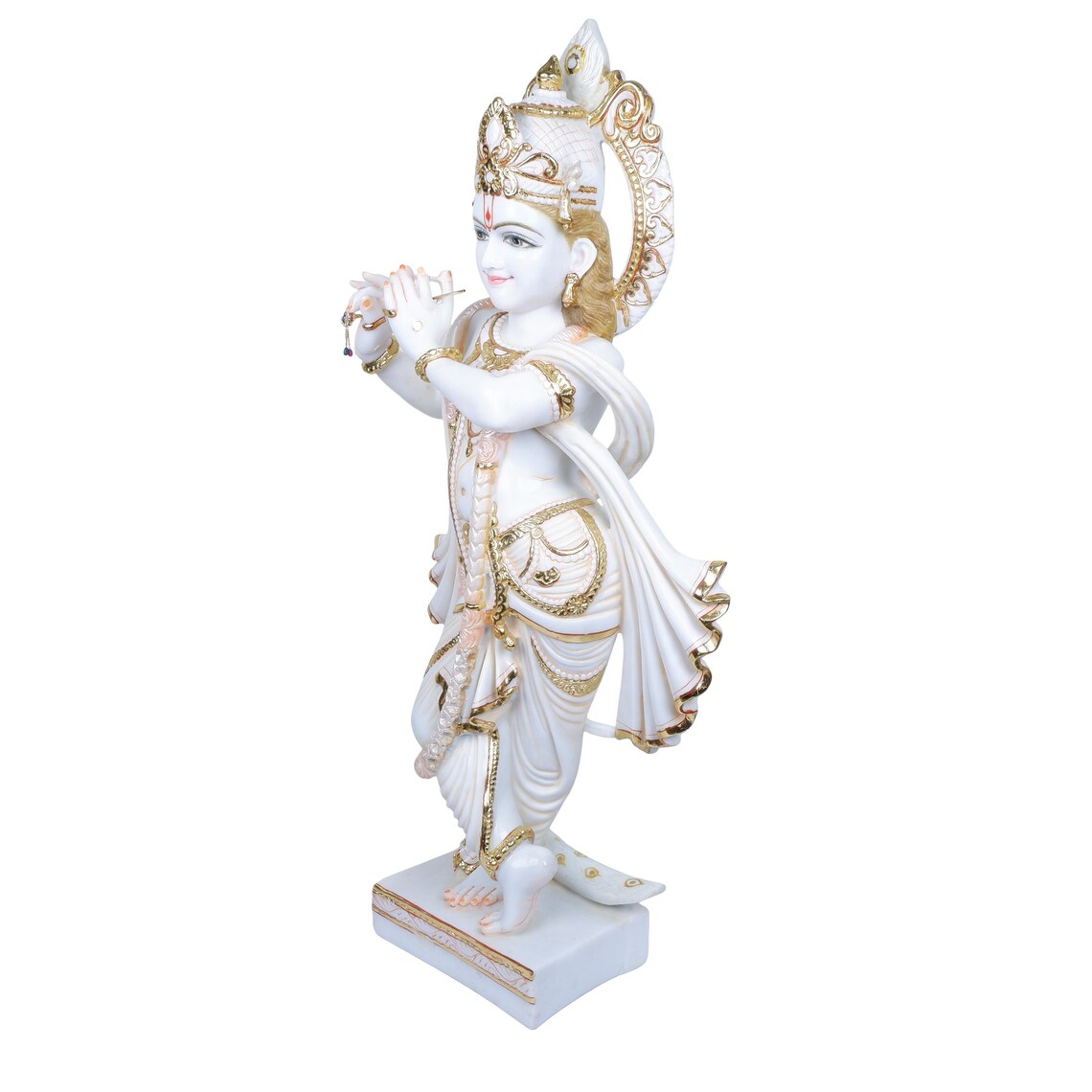 Pure Makrana Cultured Marble Radha Krishna Statue 38 Inch 3