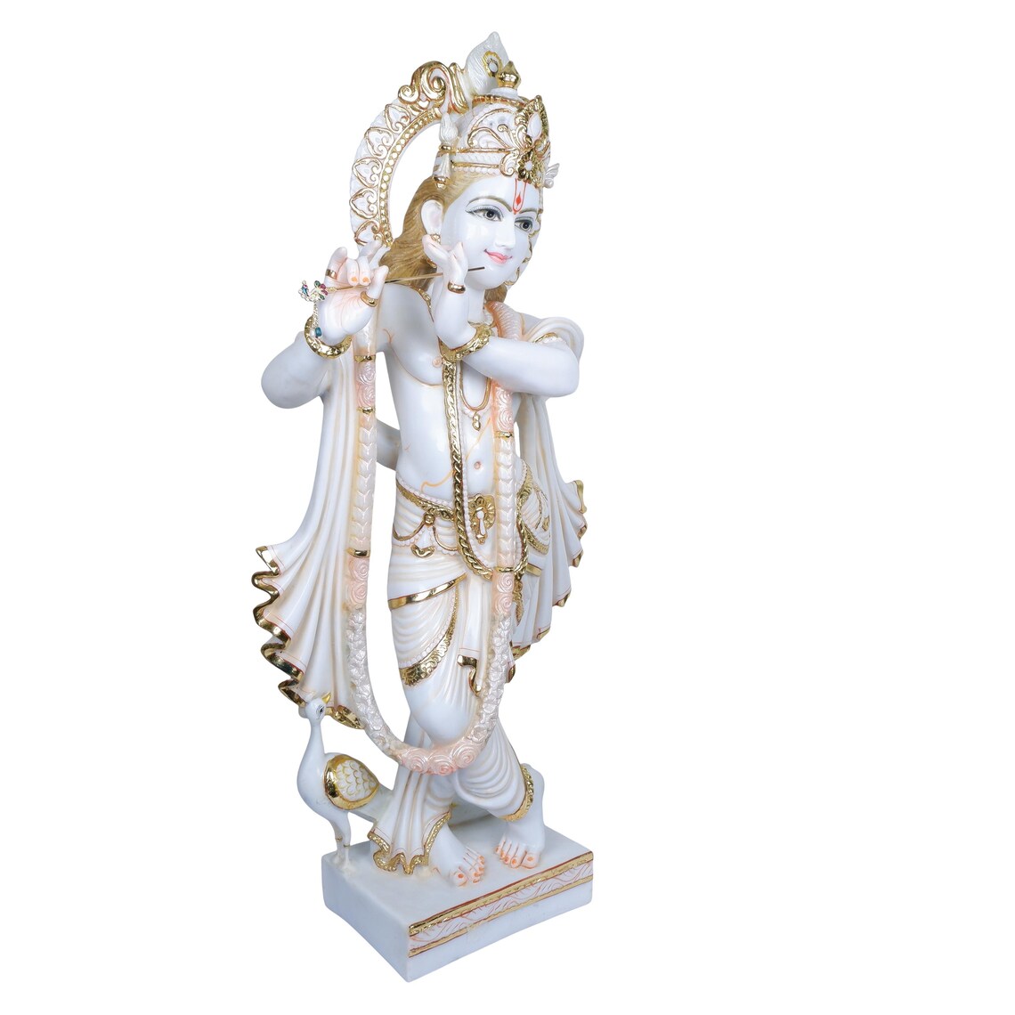 Pure Makrana Cultured Marble Radha Krishna Statue 38 Inch 4