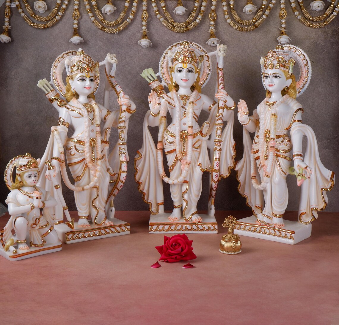 Pure Makrana Cultured Marble Ram Darbar Statue 1