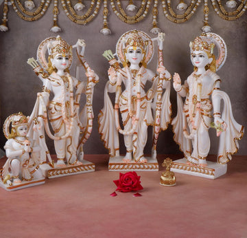 Pure Makrana Cultured Marble Ram Darbar Statue 1