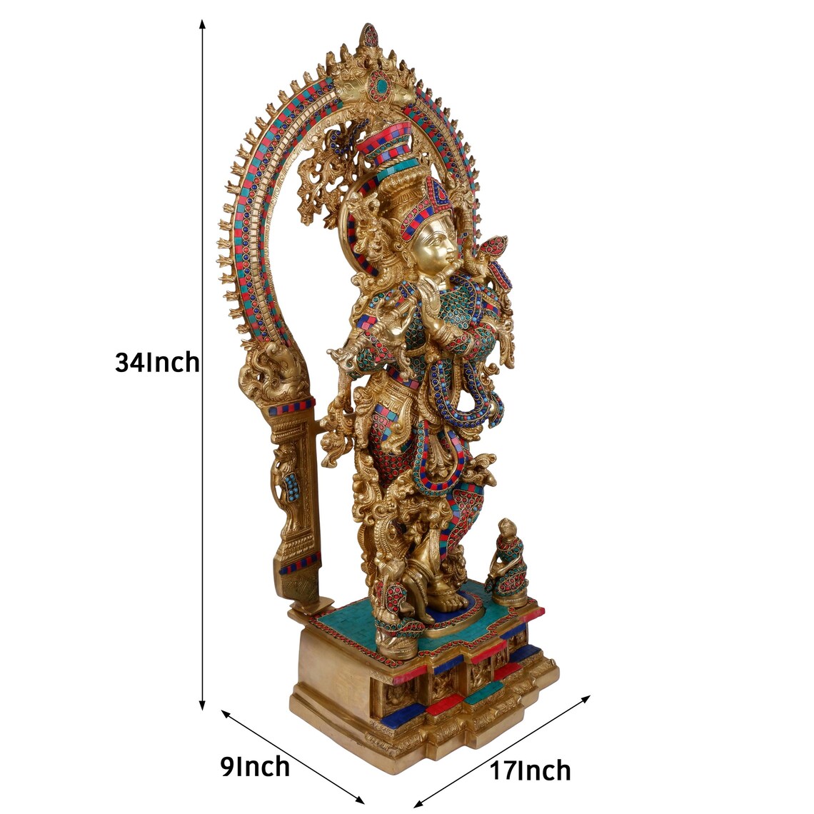 Brass Krishna 34 Inch 5