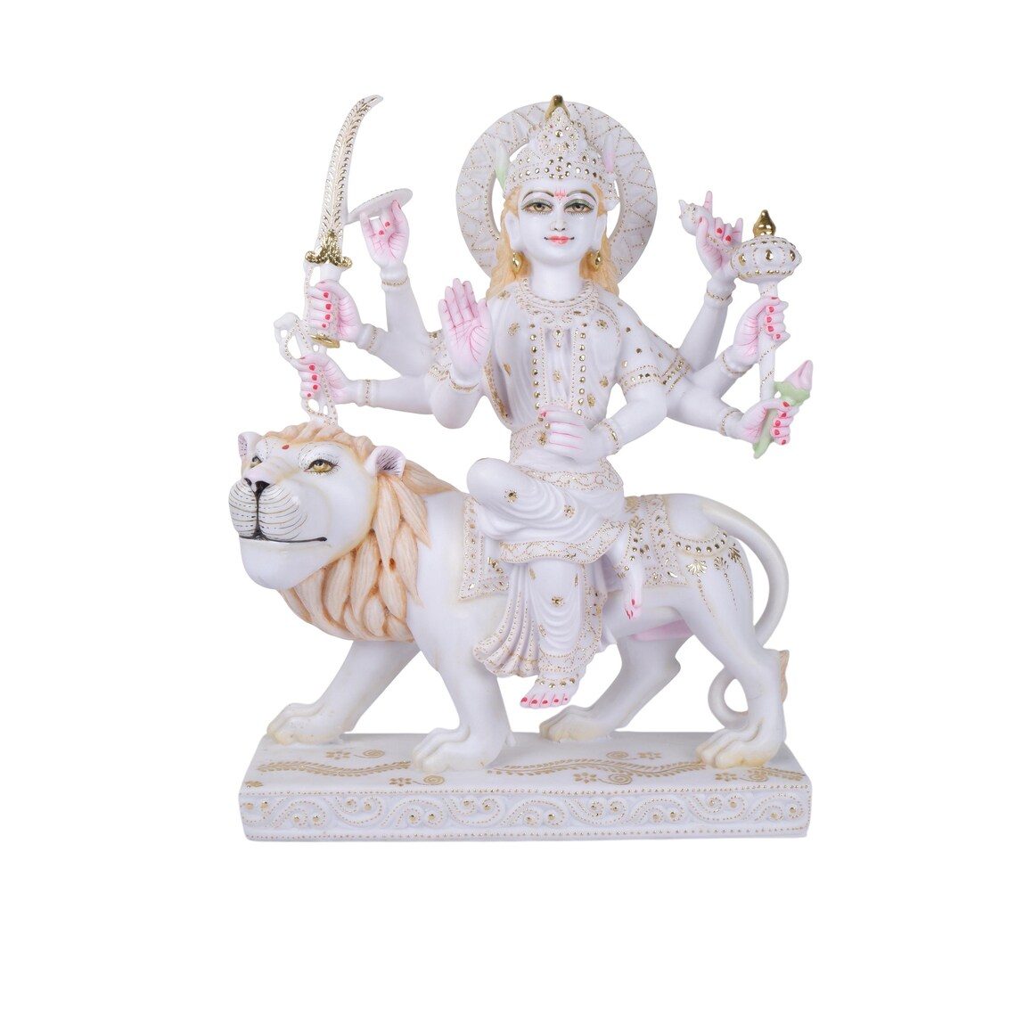 Pure Makrana Cultured Marble Durga Statue 5