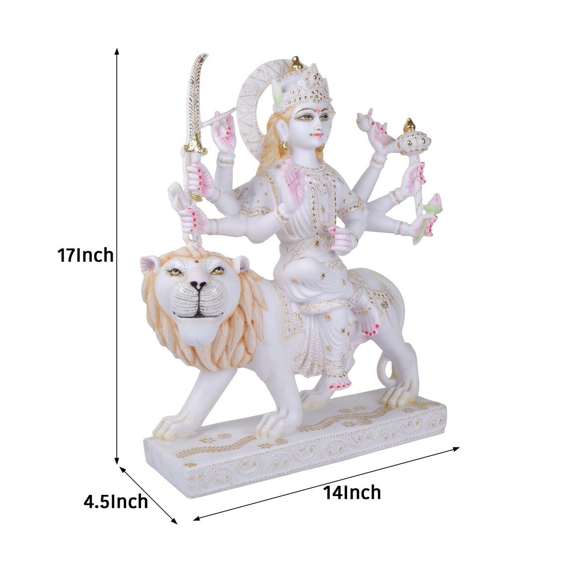 Pure Makrana Cultured Marble Durga Statue 2