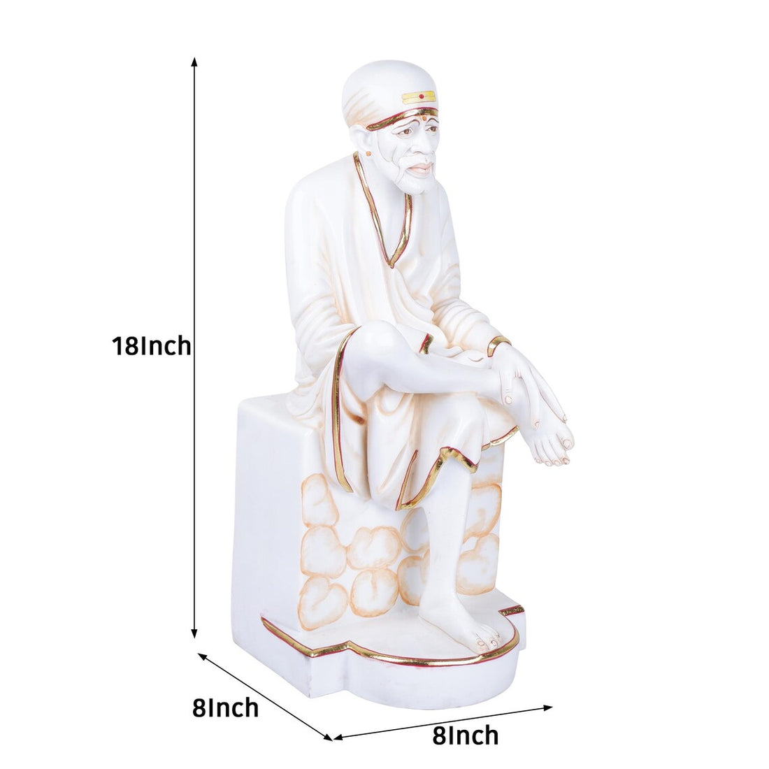 Pure Makrana Cultured Marble Sai Baba Statue 1
