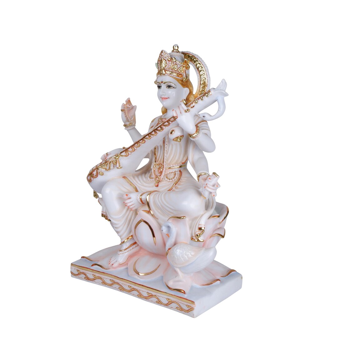 Pure Makrana Cultured Marble Saraswati Statue 23 Inch 4
