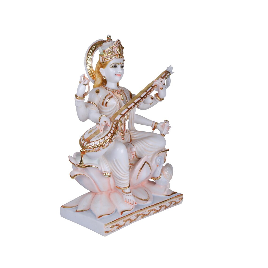 Pure Makrana Cultured Marble Saraswati Statue 23 Inch 3