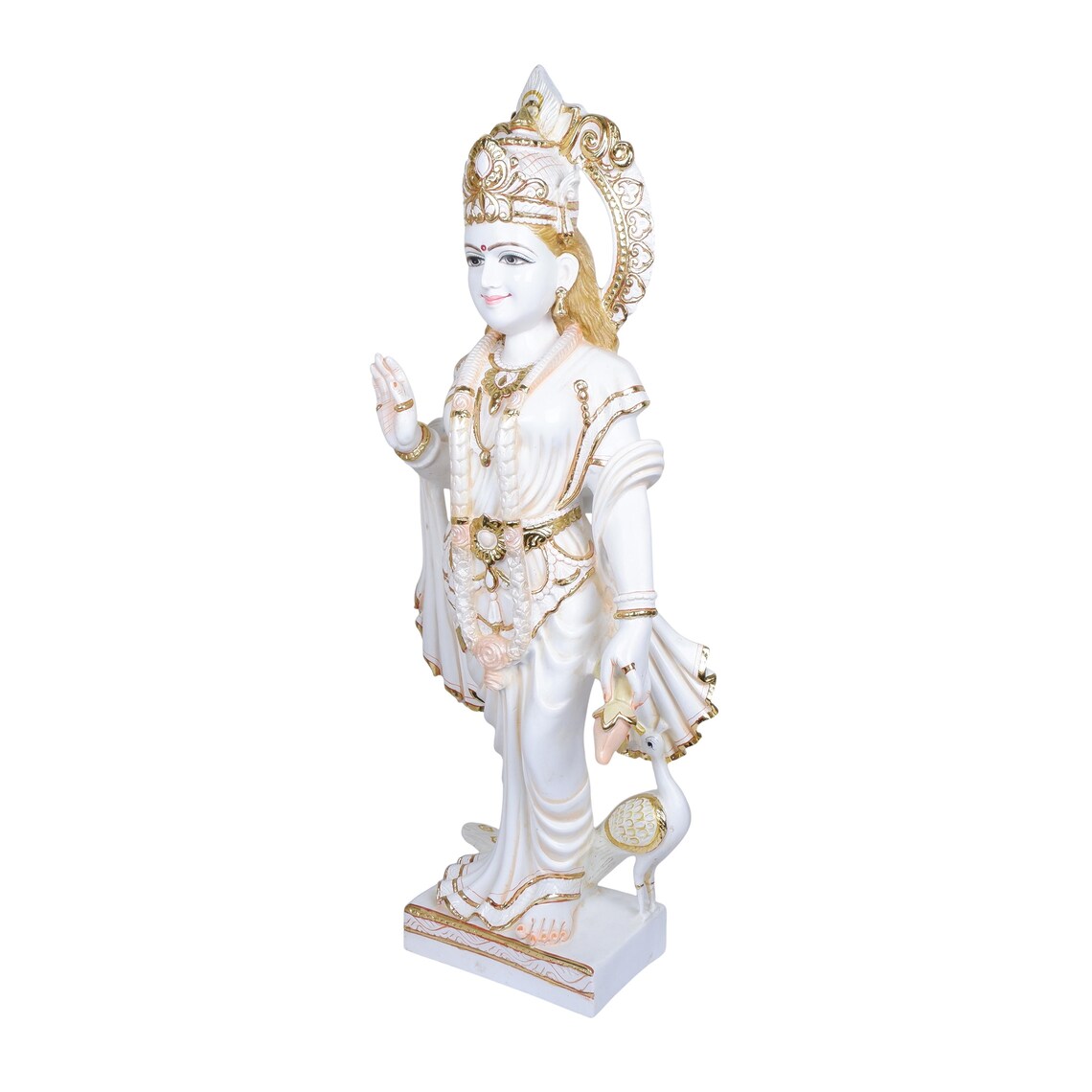 Pure Makrana Cultured Marble Radha Krishna Statue 38 Inch 7