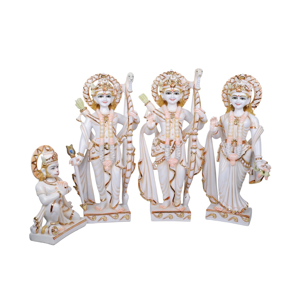 Pure Makrana Cultured Marble Ram Darbar Statue 3