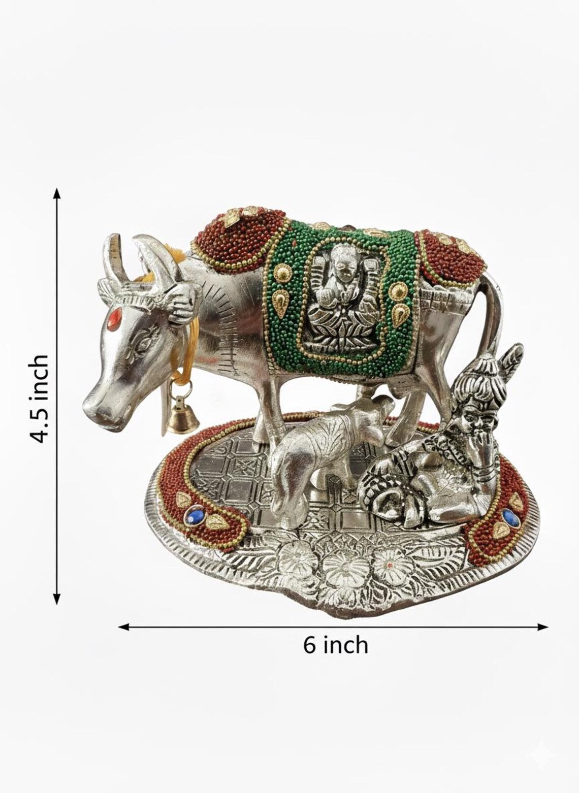 German Silver Kamadhenu Bal Gopal Statue 7
