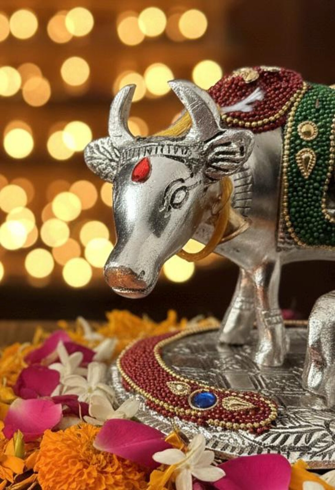 German Silver Kamadhenu Bal Gopal Statue 5