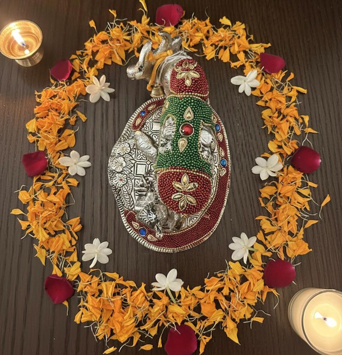 German Silver Kamadhenu Bal Gopal Statue 6