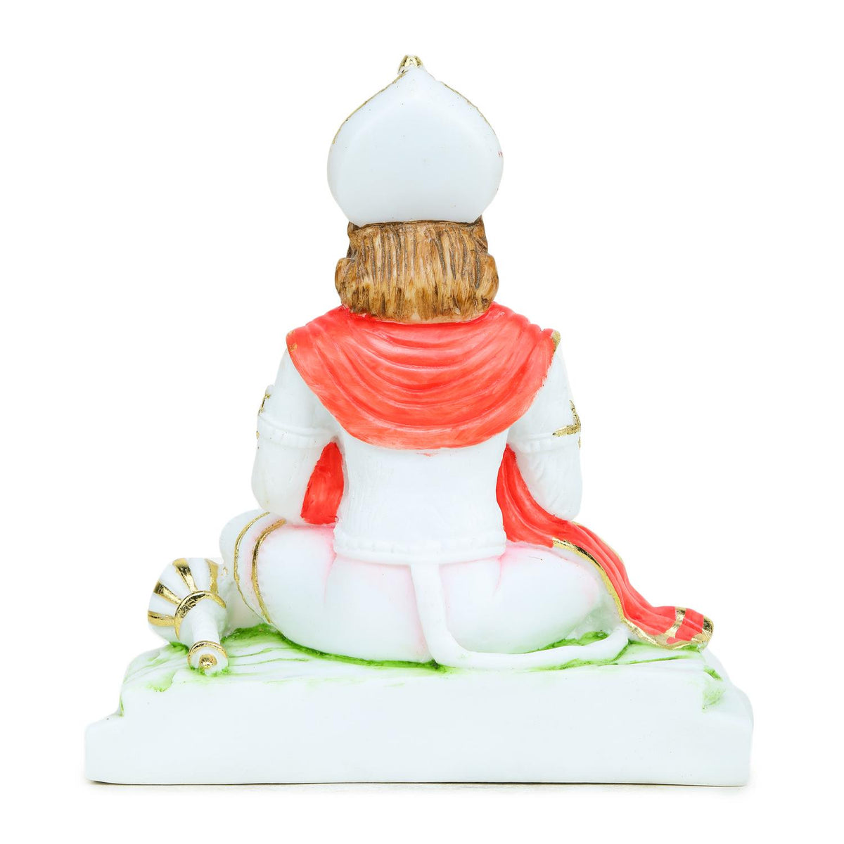Pure Makrana Cultured Marble Hanuman Statue 10 Inch - Meditating Lord Bajrangbali Idol