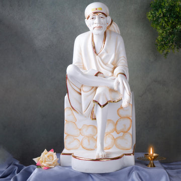 Pure Makrana Cultured Marble Sai Baba Statue 1